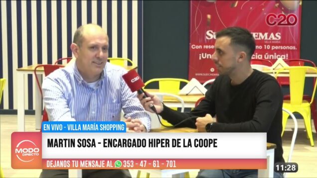 Modo Directo | En Vivo desde Villa María Shopping – Martín Sosa