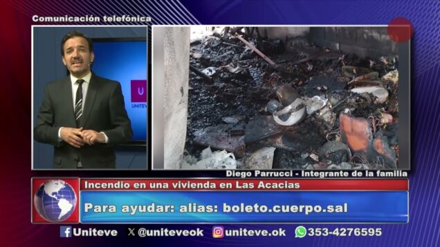 Uniteve Noticias | Se incendió una vivienda en barrio Las Acacias