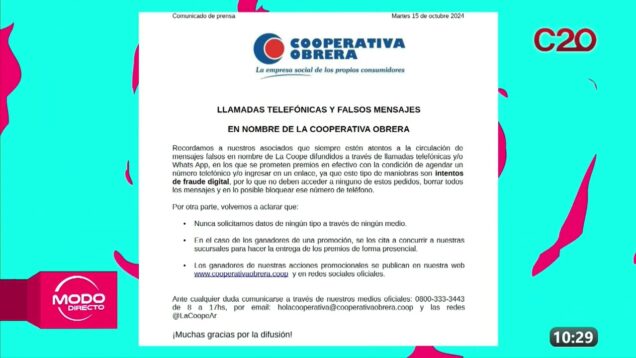 Modo Directo | Cooperativa Obrera