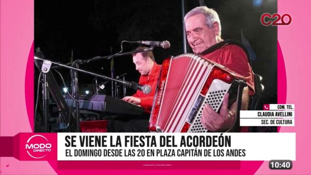 C20 Noticias | Fiesta del acordeón – Claudia Avellini SE VIENE LA FIESTA DEL ACORDEÓN ESTE DOMINGO