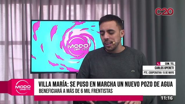 Modo Directo | Se puso en marcha un nuevo pozo de agua  Carlos Operti