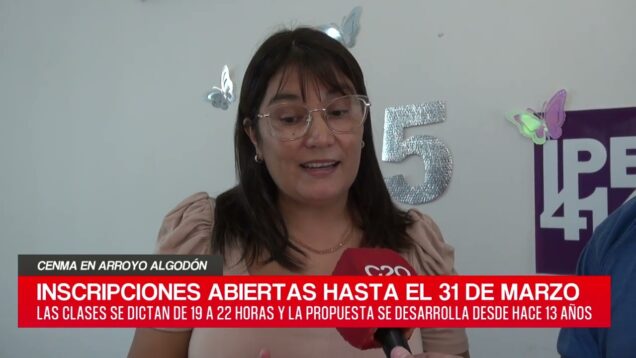 C20 Noticias | CENMA en Arroyo Algodón – Lorena Rafaelli